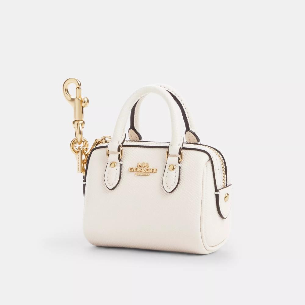 

Сумка-сэтчел Coach Mini Rowan с подвеской, золотой мел