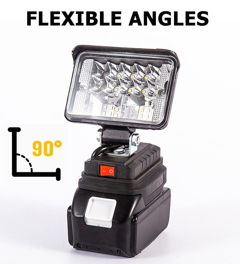 LED Light Portable Cordless Spotlights 18V Battery Outdoors Spotlight Work Fishing Handheld 4In No Flashlight Home Bedroom