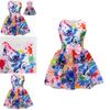 Vestido de Menina Lilo Stitch Com Laço de Borboleta Poliéster Algodão Para Primavera Outono Brincadeiras