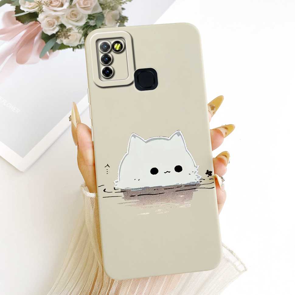 For Infinix Hot 10 Lite X657B Case Cute Cartoon Cat Print Silicone Back Cover For Infinix Hot 10Lite Phone Protection Cases