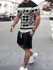 Moda Casual da Uomo Larghi Comodi Maniche Corte Tendenza Esterna Pantaloncini Sportivi Novità a Strisce Stampa 3D