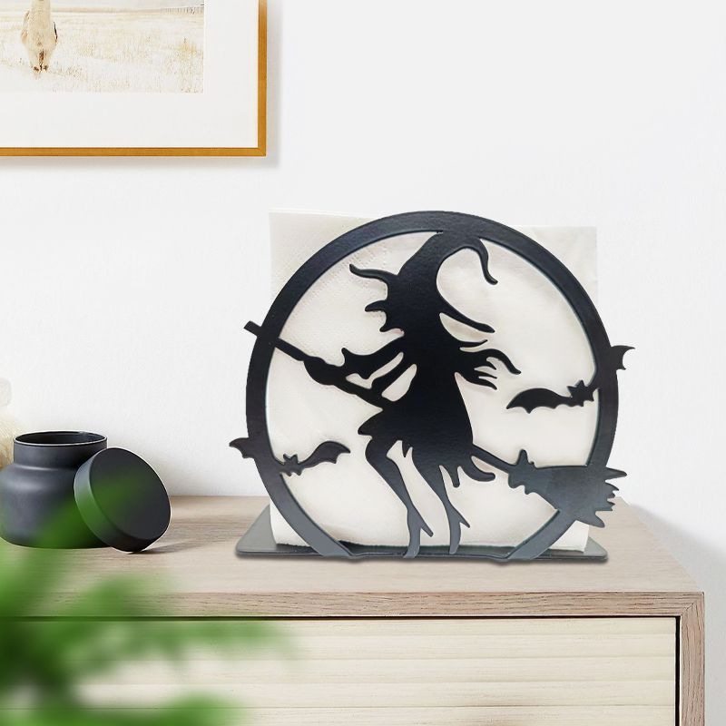 Large Witch-Shaped Iron Art Tissue Box Nordic Style Creative Hotel Western Restaurant Cafe Table Napkin Holder
