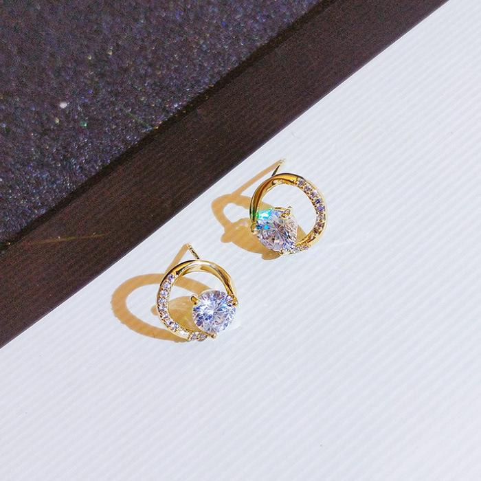 Einfache Kleine Frische Diamant-Steckohrringe Trendiges Mädchen Persönlichkeit Exquisite Kleine Ohrringe Schmuck für Studenten