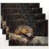 4pcs Placemats Set with Duckbill Platypus Design, 12x18 Inches, Suitable for Kitchen Dining Decor, Home Decoration, Family Dinner Table Decor, Party