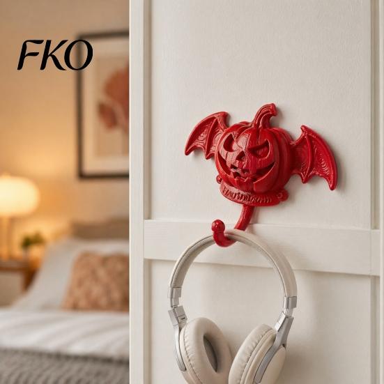 Pumpkin Face Hook Devil Bat Wall Hook, Halloween No-Drill Adhesive for Keys Small Pendant Hanger Bags, Strong Sticky Damage-Free