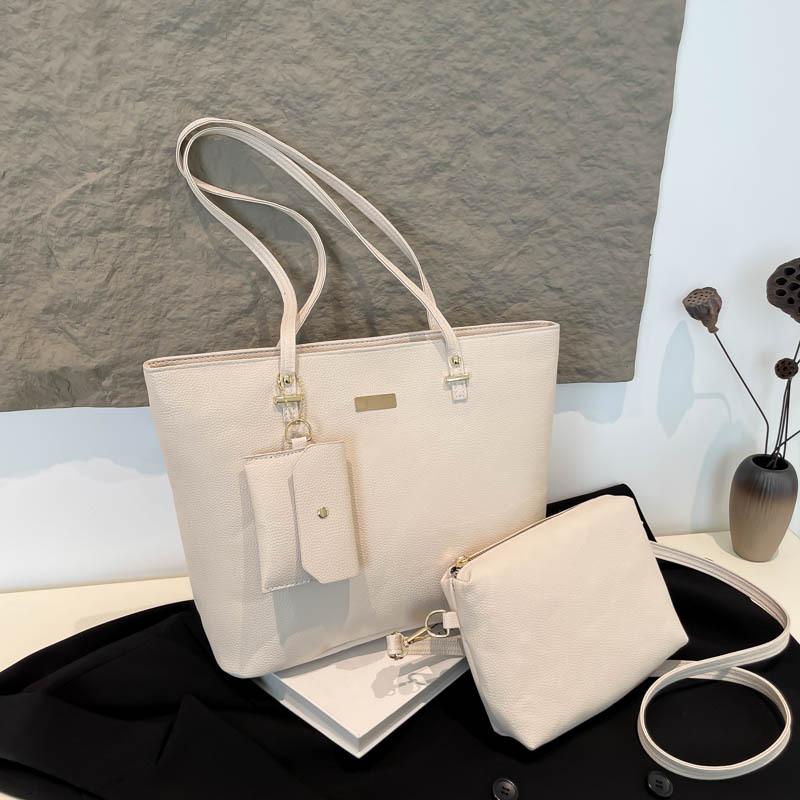 

Three-piece bag, simple large-capacity tote bag spring new fashion commuter handbag, textured shoulder bag