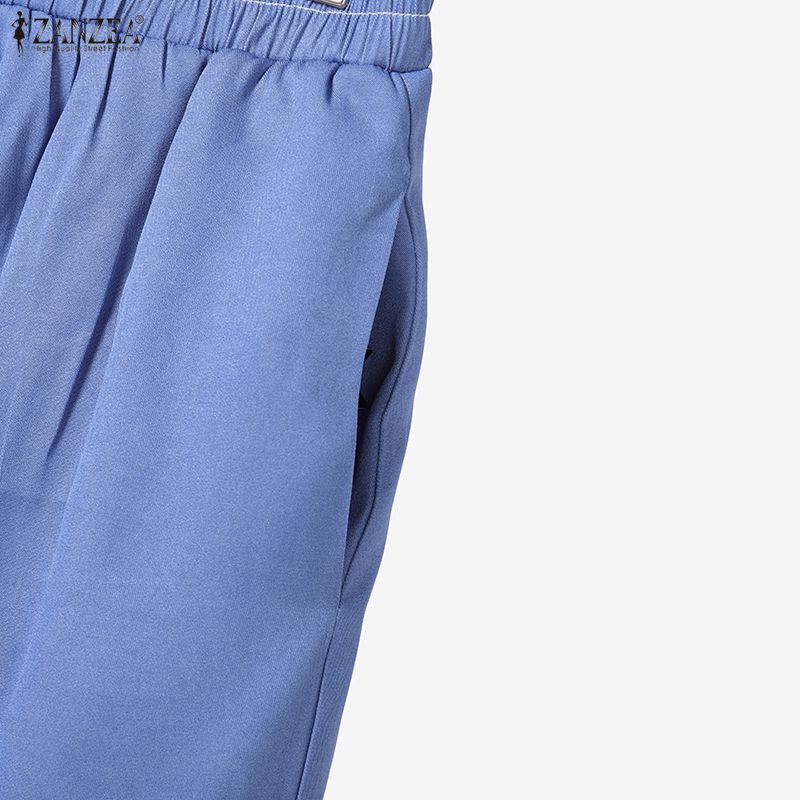 ZANZEA Kadın Kısa Kollu Bluz ve Şort Rahat İki Parça Takım Elbise Setleri