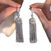 European and American Luxury Irregular Silver Needle Earrings with Rhinestone Inlay