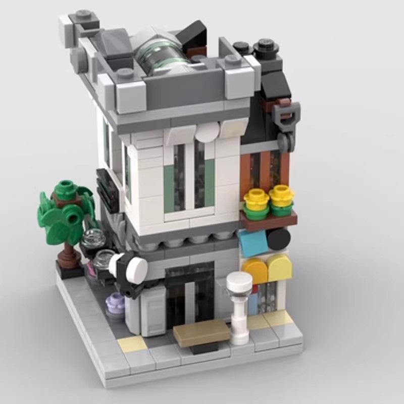 MOC Mini City Street View Brick Bank Puzzle Assembly Compatible Building Block Model Toy