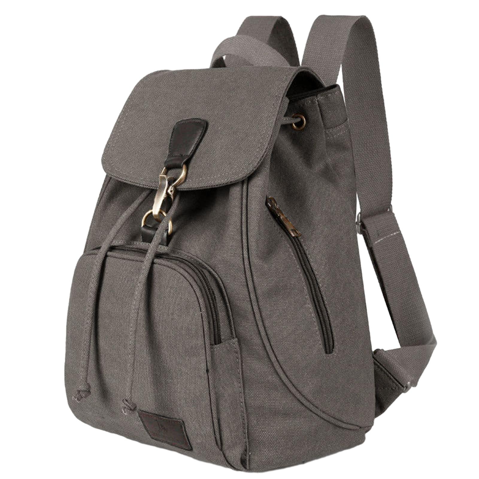 

Стильний жіночий полотняний рюкзак для подорожей. Модний шкільний рюкзак із містким місцем для зберігання сірий