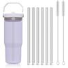 6pcs Replacement Straw for Stanley Iceflow 20/30/40/64oz Water Bottle,Reusable Silicon Straws Compatible with Stanley IceFlow 30oz Stainless Steel