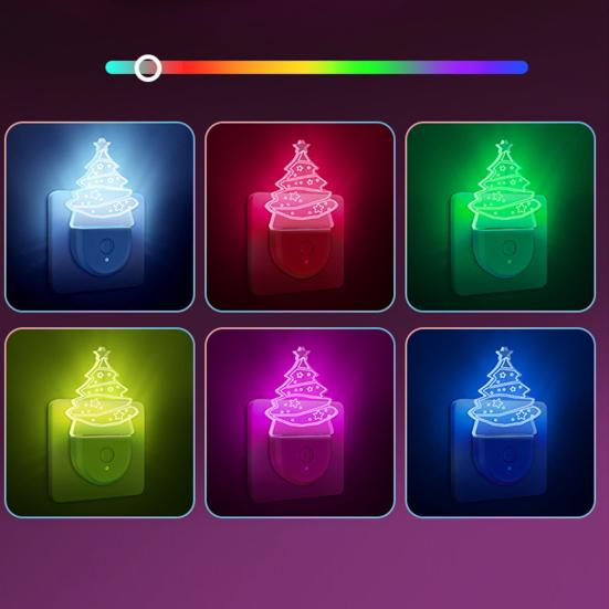 Night Light Christmas Tree Shape Projection 3D Effect Energy-Saving 0.5W