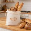 Large Beeswax Lined Bread Bag For Sourdough (17x13in), Double-Layer Reusable Food Storage With Airtight Zipper, For Homemade Loaf