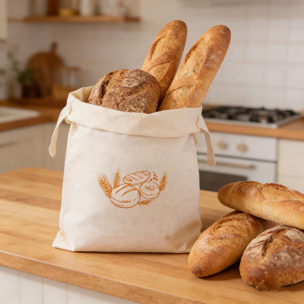 Large Beeswax Lined Bread Bag For Sourdough (17x13in), Double-Layer Reusable Food Storage With Airtight Zipper, For Homemade Loaf