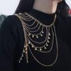 Layered Necklace Shoulder Chain Metal Body Chain Vintage Tassels Costume Armband  Ladies