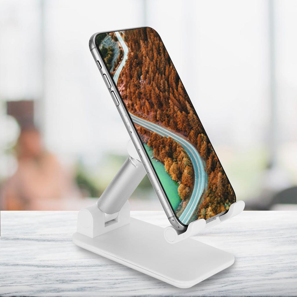 Adjustable Desktop Stand Holder Foldable Mirror Face Bracket for Mobile Phone TabletWhite
