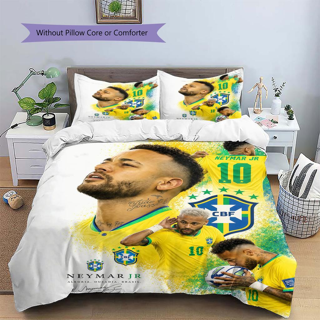Neymar Jr Rašto Lovatiesė, Antklodės Komplektas Antklodės Užvalkalas Pagalvės Užvalkalas Namų Gimtadienio Dovana(1 * antklodės užvalkalas + 2 * pagalvės užvalkalai, be šerdies)