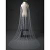 Elegant Pearl Beaded Bridal Cathedral Veil, Long Train Tulle Shawl Wrap Wedding Accessories for Bride Length 230cm