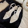 Fashion Sandals for Women In Summer 2025 Pointed Straight Thin Strap with Exposed Toe Buckle Sandals for Women  Sandalias De Mujer