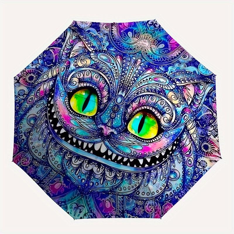 

Disney Cheshire Cat Manual Opening and Closing Umbrella - 25-Rib Reinforced Folding Design, Lightweight and Portable, Suitable for Daily Bus
