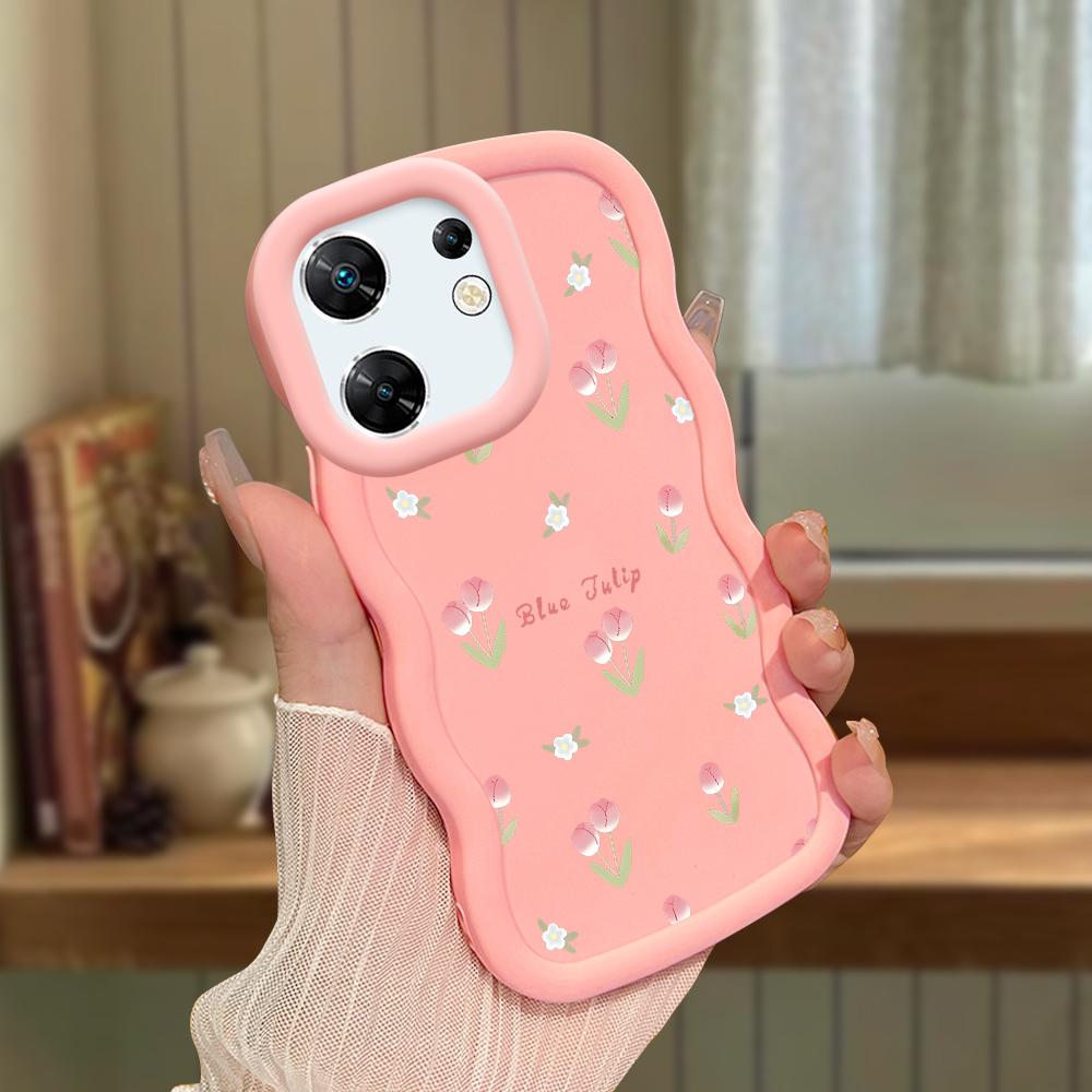 Big Wave Edge Soft Silicone Material Macaron Phone Case Shockproof Protective Rubber Casing for OPPO Reno Realme Infinix Tecno