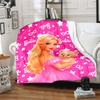 1 st Barbie Roze Prinsessenjurk Teddybeer Cartoon Deken, Draagbare Plaid voor Reizen & Kamperen, Gezellige Deken voor Alle Seizoenen, Ideaal Cadeau