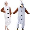 Iinoo Olaf Cosplay Snowman Costume, Olaf Pajamas, Olaf Kigurumi Costume, Halloween Costume for Adults, Unisex, Large Size (M)
