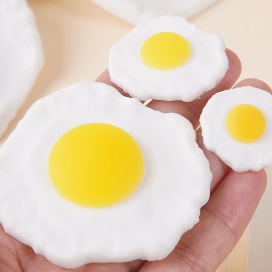 Simulation Fried Egg Squeeze Toy Anti-anxiety Fake Poached Egg Model Realistic Simulated Food Toy DIY Decoration Ornament Party Favors