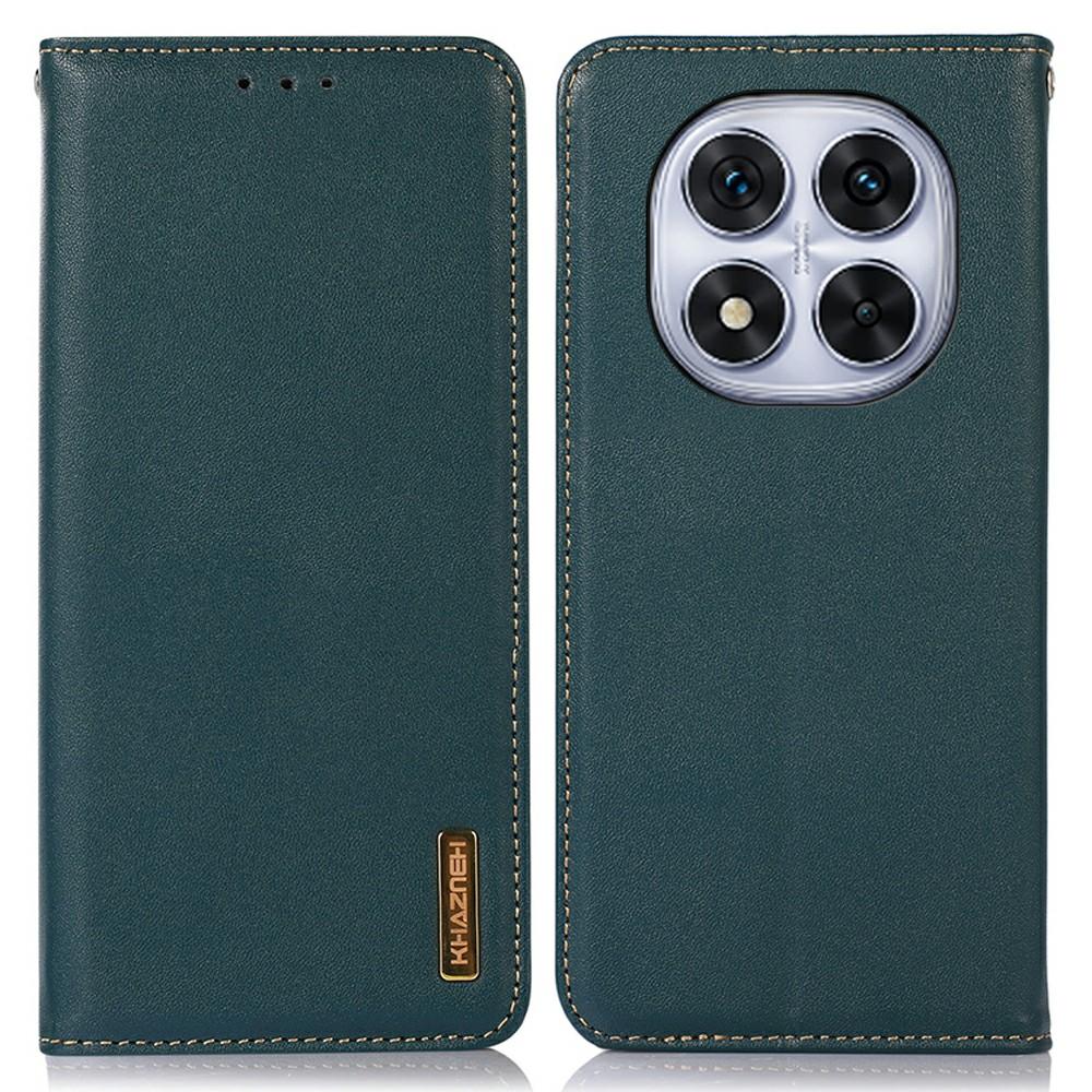 KHAZNEH Etui dla Xiaomi Redmi Note 14 Pro 5G/Poco X7 5G Portfel z prawdziwej skóry bydlęcej Pokrowiec na telefon Tekstura Nappa