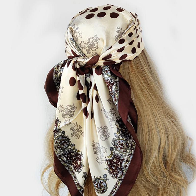 Four Seasons Square Kerchief Popular 90X90CM Stripe Shawls Fashion New Sunscreen Bandannas Europe And America Silk Scarves