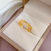 Real Gold Electroplated Open Ring, Women'S Fashion Personalized Ring, Index Finger Ring, The Same Simple And Cold Style