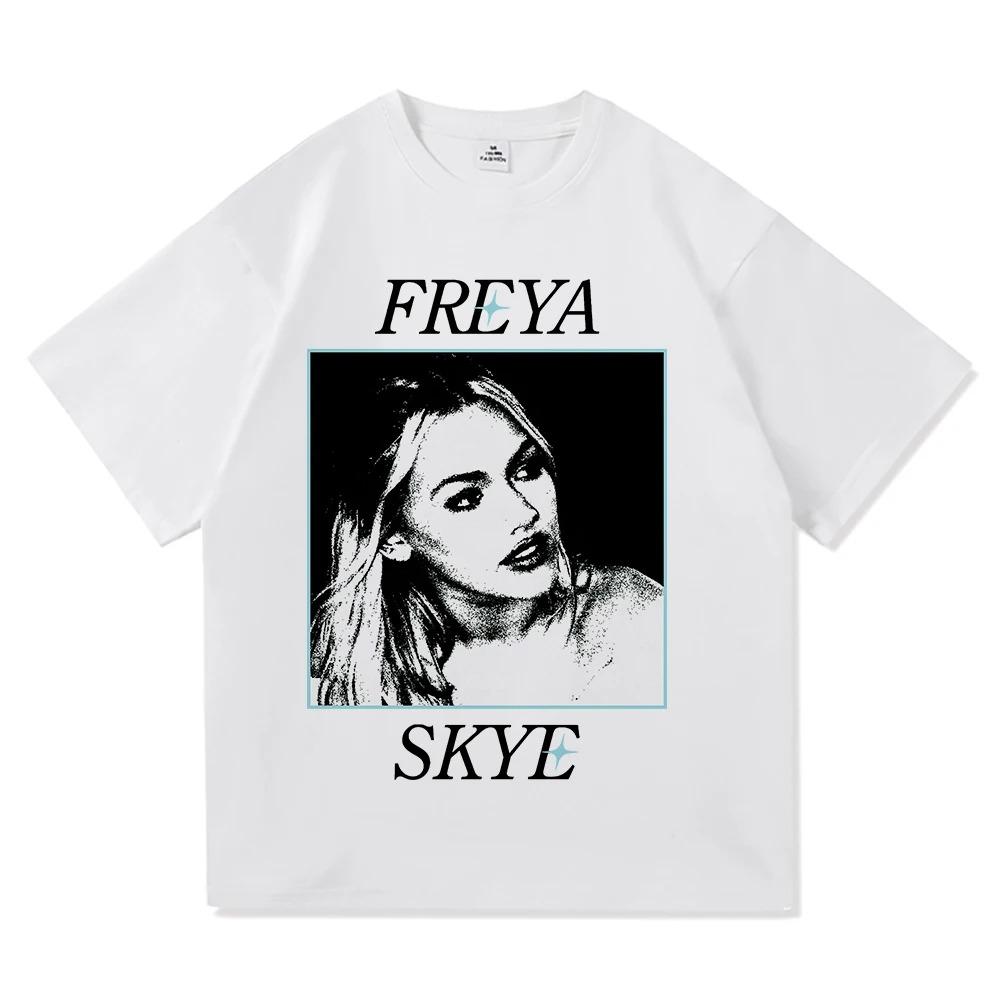 Freya Skye Stars Align Tour Poster Graphic Print Tshirt Men Women Harajuku Highstreet Wind Cotton Top Oversized Summer New Tee