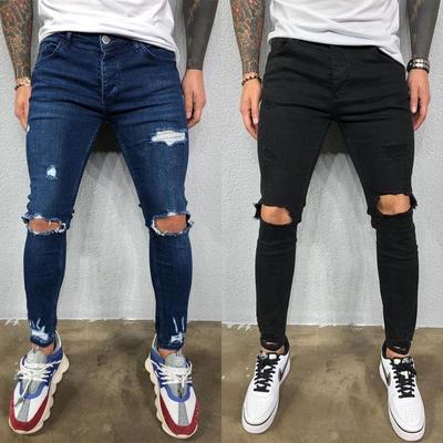 High Quality Men's Ripped Chinos Ripped Stretch Jeans New