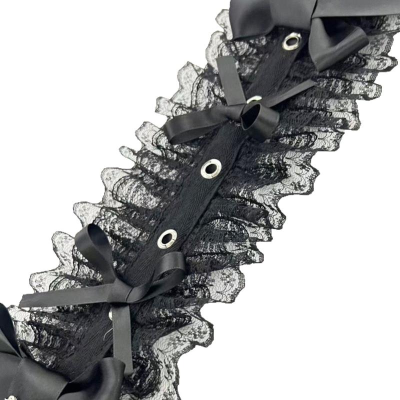 Gothic Lolita Cosplay Headwear Sweet Lovely Girl Harajuku Subculture Wing Angel Lace Flounce Fold Headband Hair Accessories