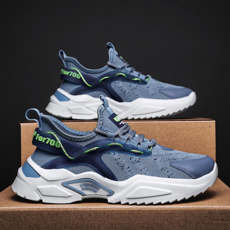 New Men's Shoes Trendy Dad Shoes Flying Woven Mesh Breathable Running Shoes Sports Versatile Casual Shoes Trendy Shoes