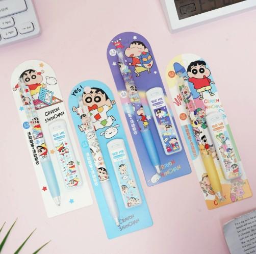 Crayon Shinchan High-Value Automatic Pencil, Refillable, Push-to-Advance, No-Shaving Pencil Stationery Kit High Quality (As shown-12330)-