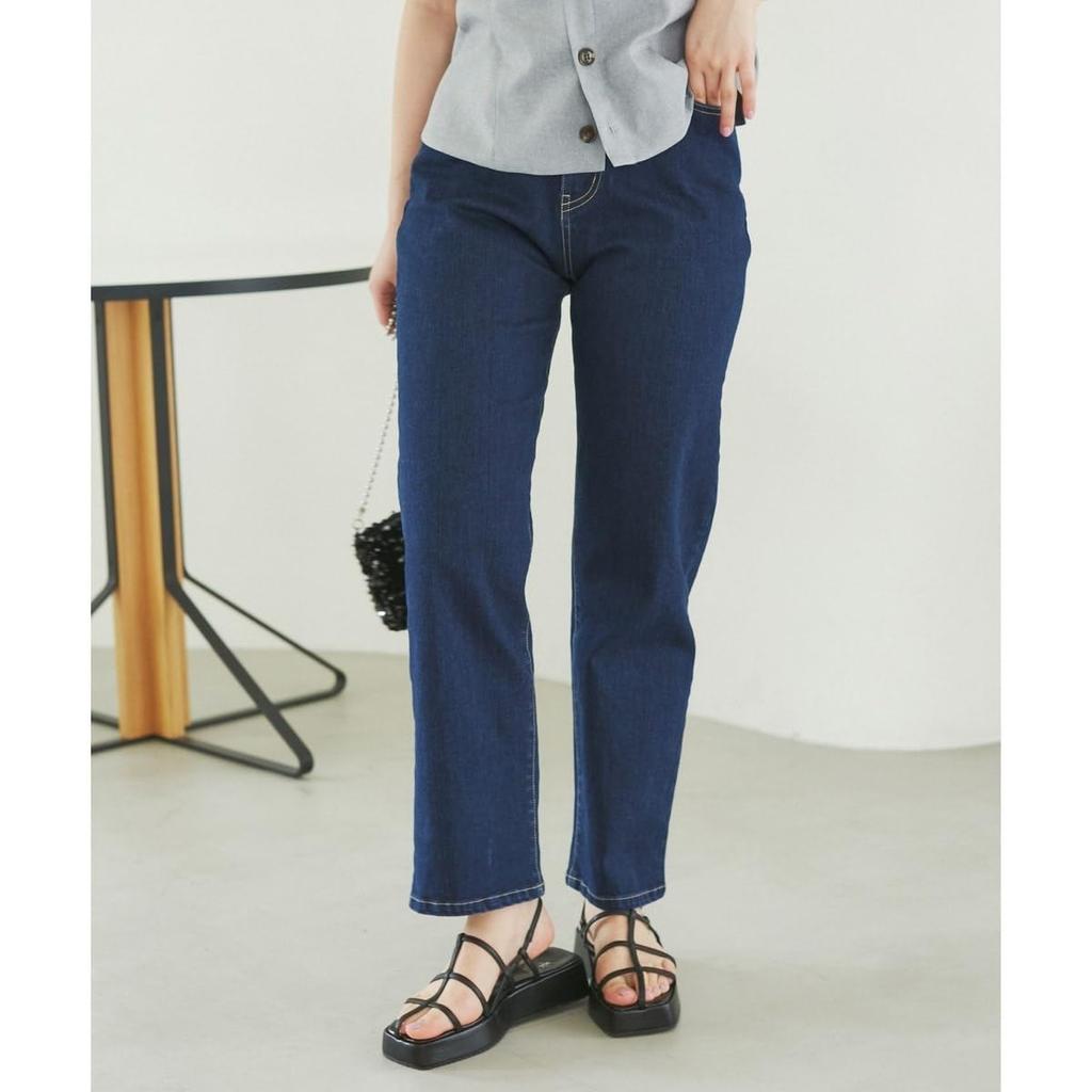 ROPE PICNIC Revolutionary Denim Denim Straight Navy Size 38 Waist-Shaped Pants, (40),