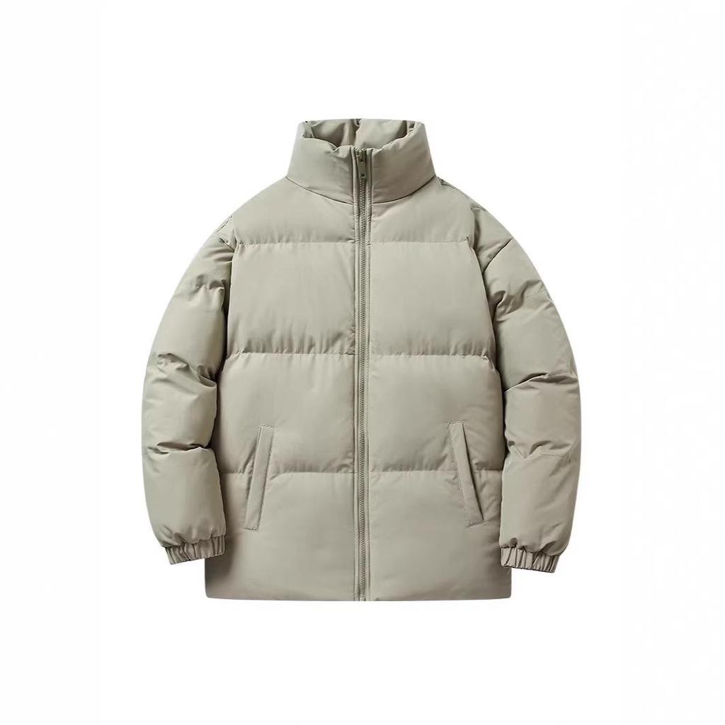 Unisex Trendy Stand Collar Thick Puffer Jacket - Winter Cotton-Padded, Loose Fit for Men and Women