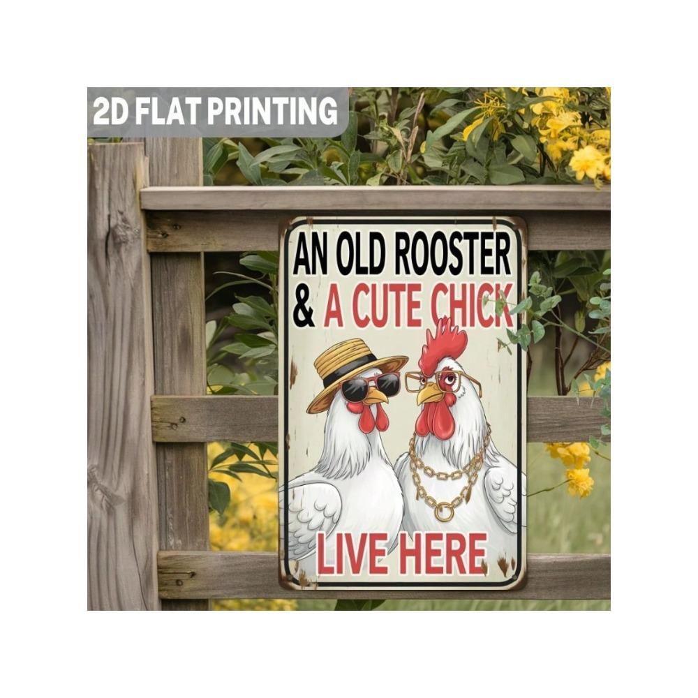 Rooster Hen Metal Wall Art Kitchen Decor