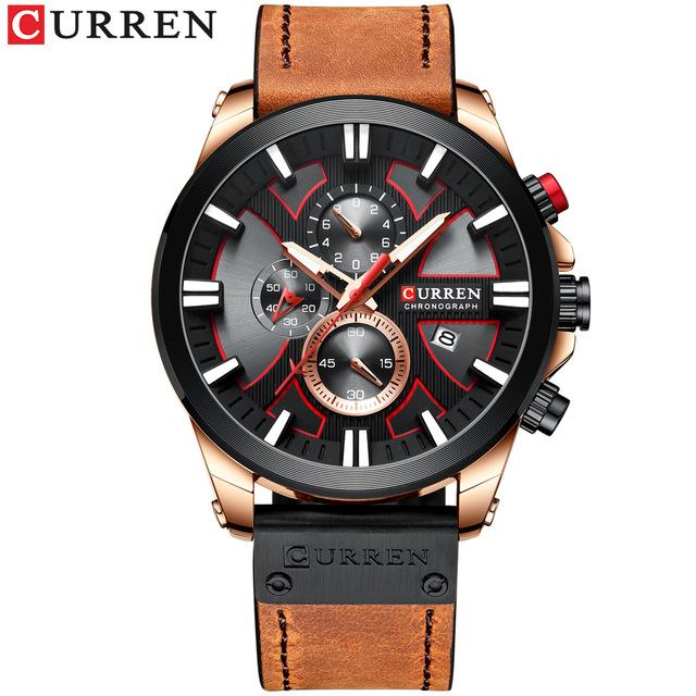 CURREN Kell Chronograph Sport Meeste käekellad Kvartskell Nahast Meeste Käekell Relogio Masculino Moekink meestele