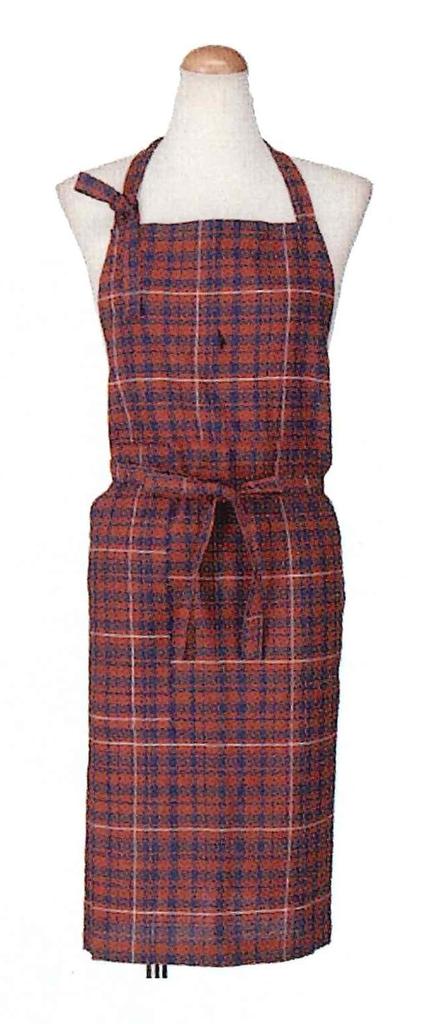 Friends Hill Relief Check Short Apron Brown YW-270-20