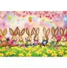 Spring Easter Natural Scenery Grassland Rabbit Theme Banner Backdrop, Children's Birthday Party Decoration Photography Backdrop