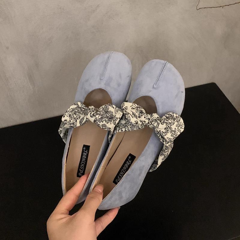 Fashion SUOJIALUN Autumn New Brand Women Flat Shoes Fashion Bow-knot Ladies Casual Dress Mary Jane Shoes Soft Flat Heel Single Shoes