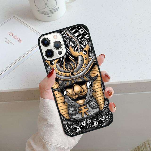 Samurai Mask Helmet Phone Case For iPhone 17 Air 13 12 14 15 16  Cover For Apple 14 15 16 Pro Max Plus Coque