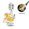 Sales 925 Silver Luminous Twelve Constellations Charms Bead Fit Bracelet DIY Women Birthday Jewelry Gifts