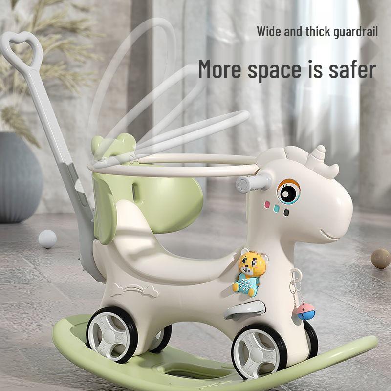 3-in-1 Wooden Rocking Horse & Ride-On Toy: Perfect First Birthday Gift for Boys and Girls