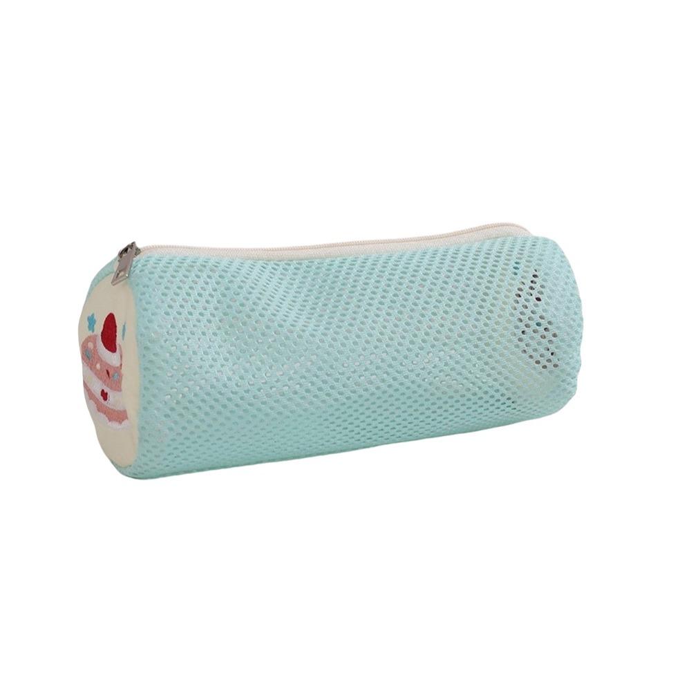 Large Capacity Cylinder Pencil Pouch Korean Style Stationery Bag Cake Embroidery Pen Bag School