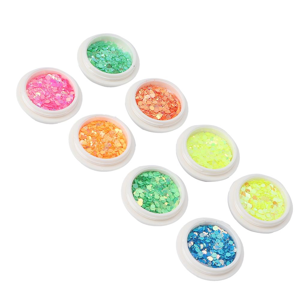 8 Boxes Nail Glitters Sequin Set Mixed Flakes Sparkly Shiny Nail Art Glitter Decorations