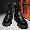 Autumn and Winter New 1460 Martin Boots, High-top Men's Boots, Eight-hole Zipper Locomotive Boots, Round Head Trendy Tooling Boots