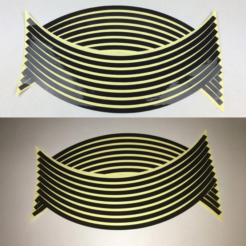 1 Pair PVC Motorcycle 18-inch Wheel Rim Stickers Modified Wheel Stickers Tire Reflective Stickers